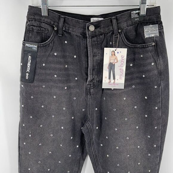 Simple Society distressed super high rise button fly raw hem jeans NEW NWT 7 28 - Picture 5 of 16